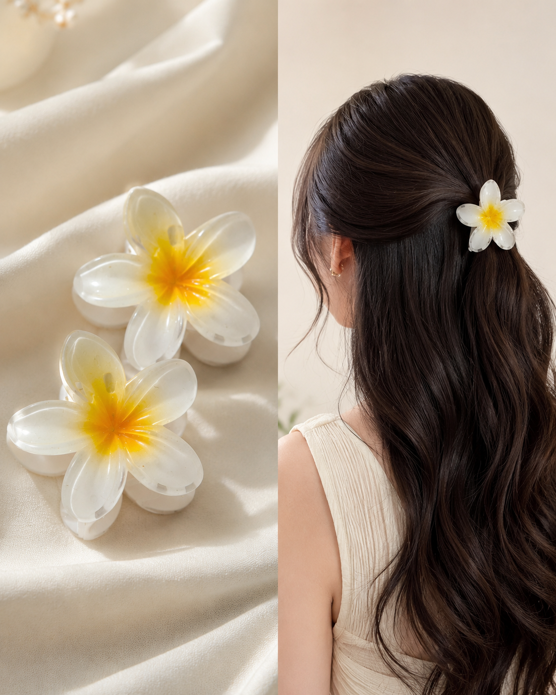 Tropical Bloom Flower Hair Claw Clips