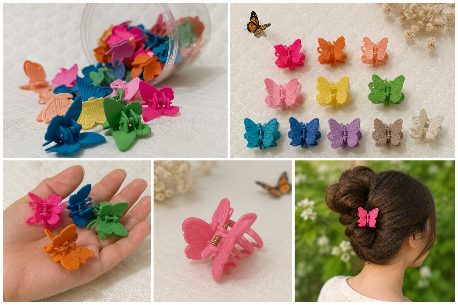 Mini Butterfly Hair Claw Clips – Colorful Assorted Hair Accessories