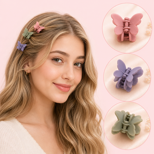 Butterfly Mini Claw Clips | Korean Matte Hair Clutcher