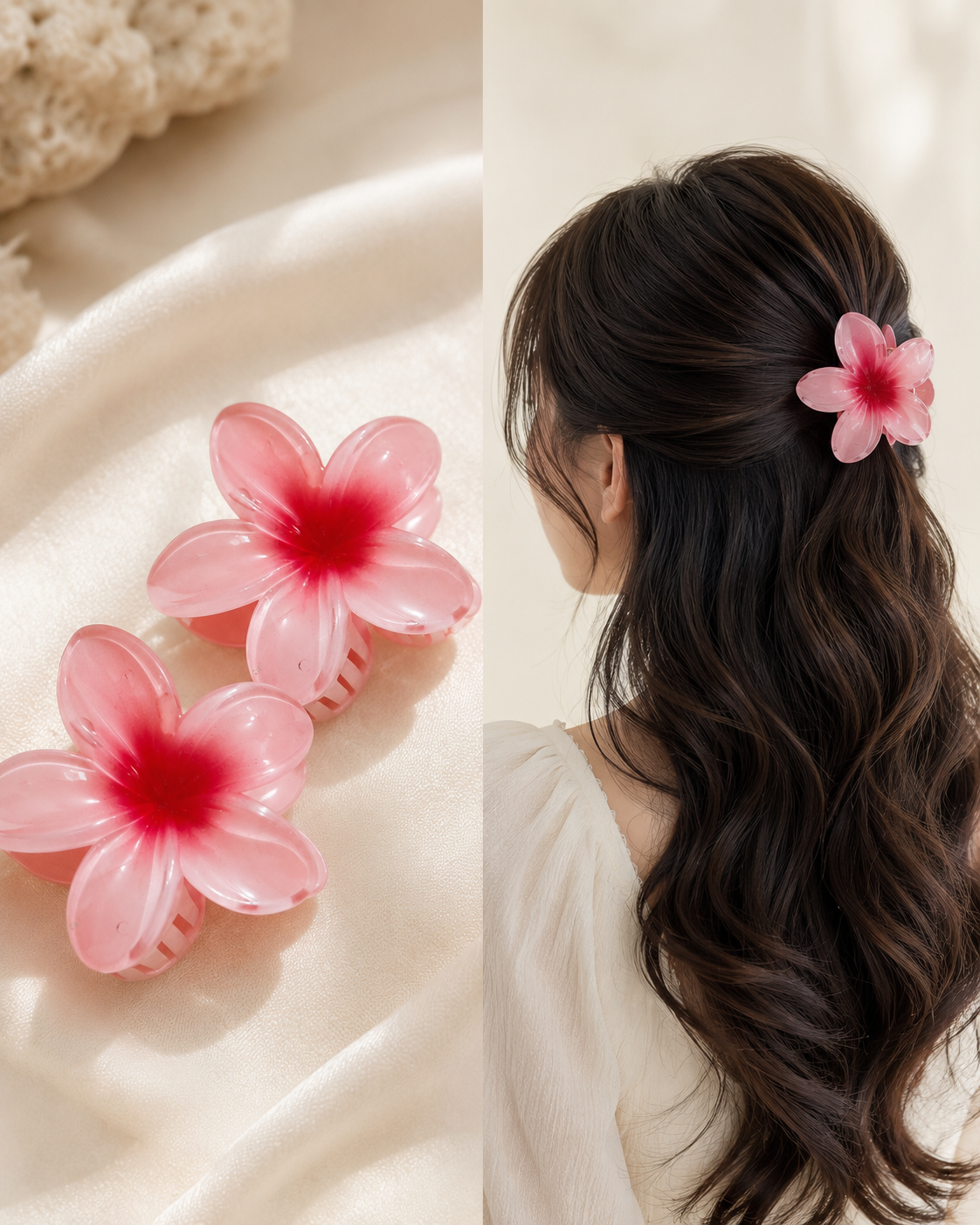 Tropical Bloom Flower Hair Claw Clips