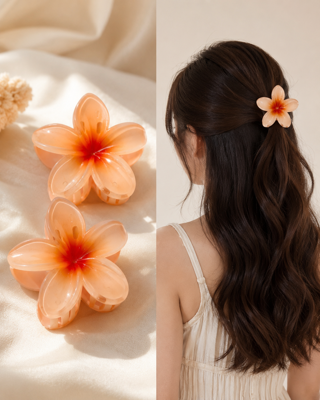 Tropical Bloom Flower Hair Claw Clips