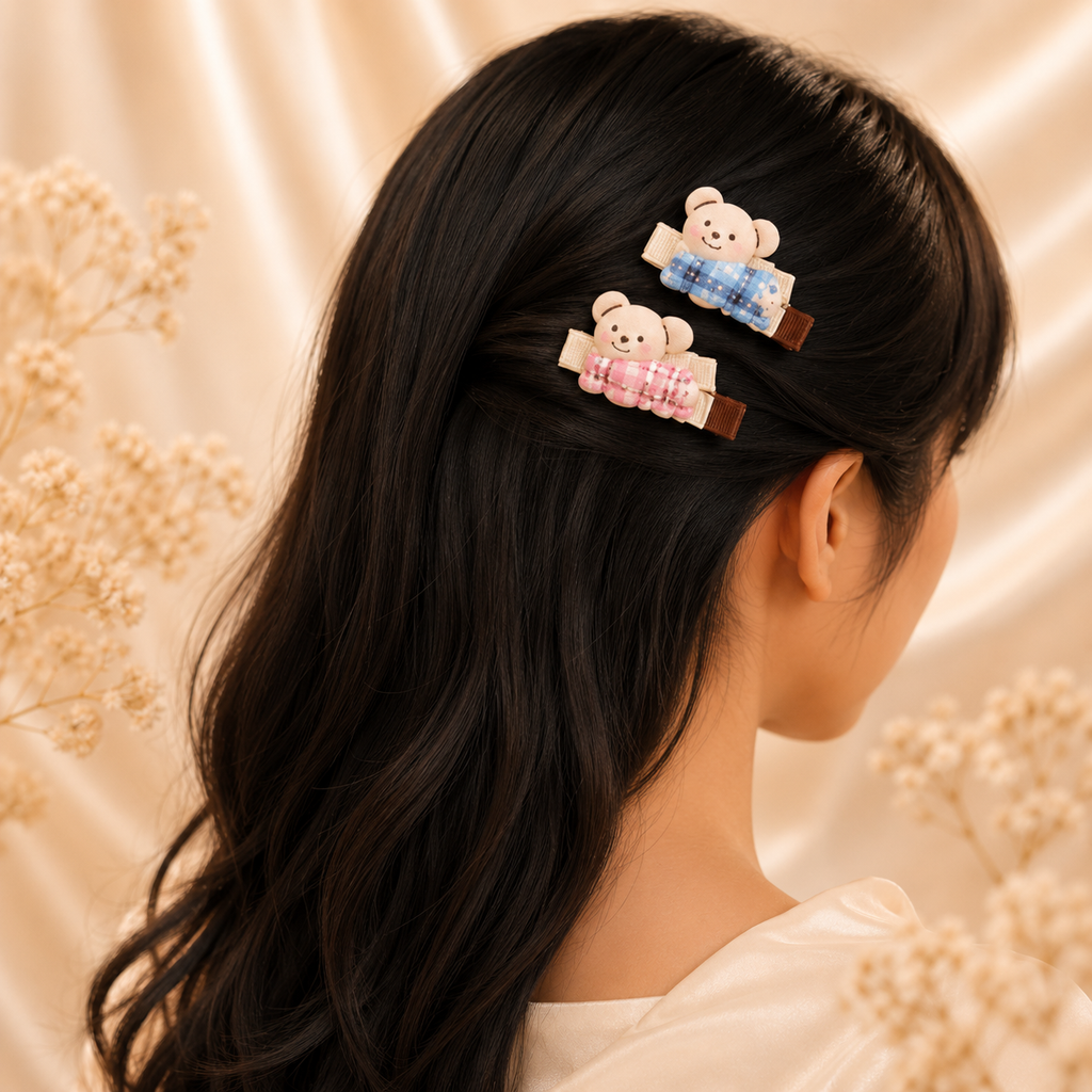 Cute Teddy Hair Clip (set of 1)