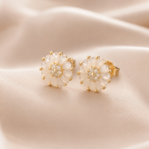 Korean premium floral stud earrings combo pack of 12 by Zewar Luxe Studio